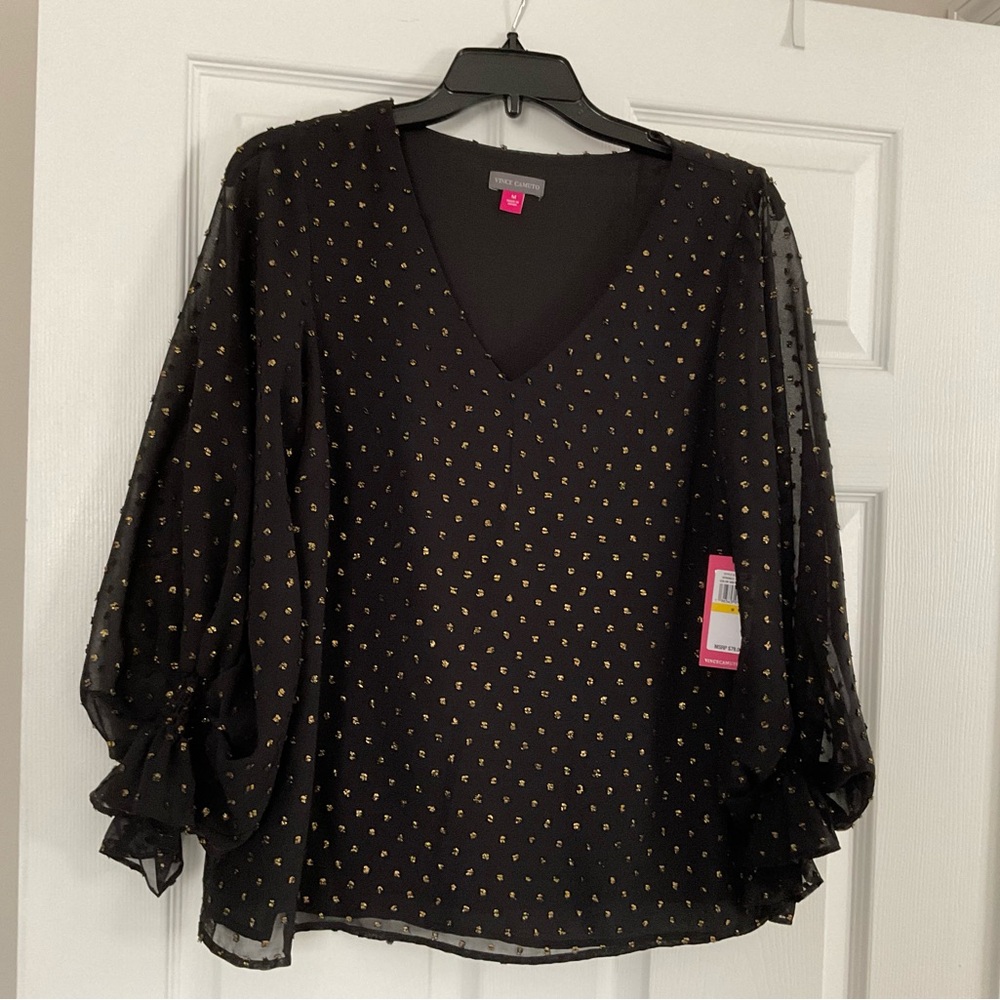 Elegant Black and Gold Women's Top
